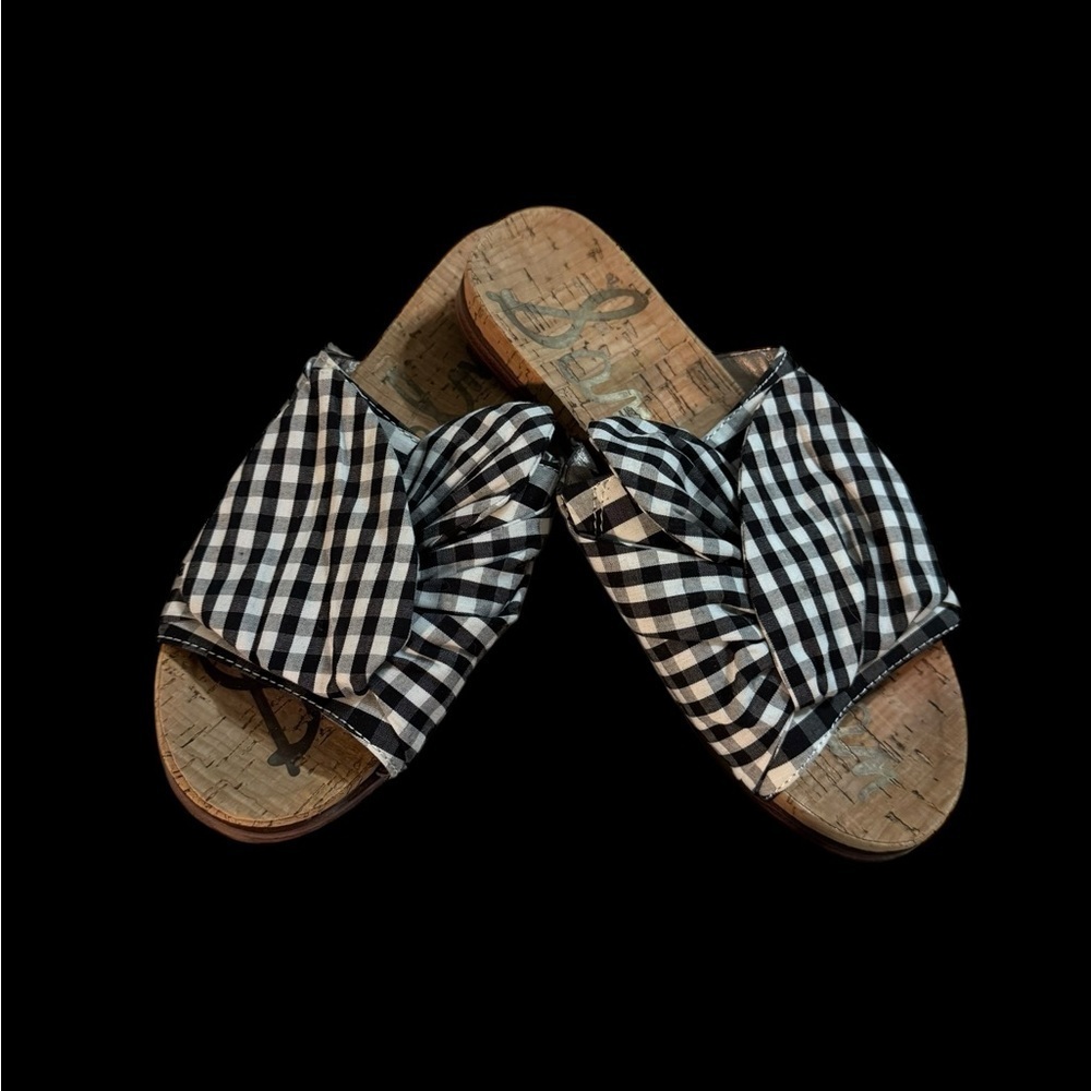 Sam Edelman gingham slides 6 ws4